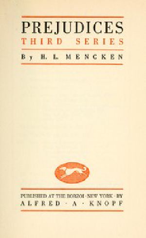 [Gutenberg 53474] • Prejudices, Third Series